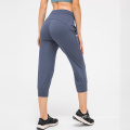 Women Leggings Yoga Pants Cropped Trousers Drawstring Sports Pants Women Breathable Capri Joggers With Pocket